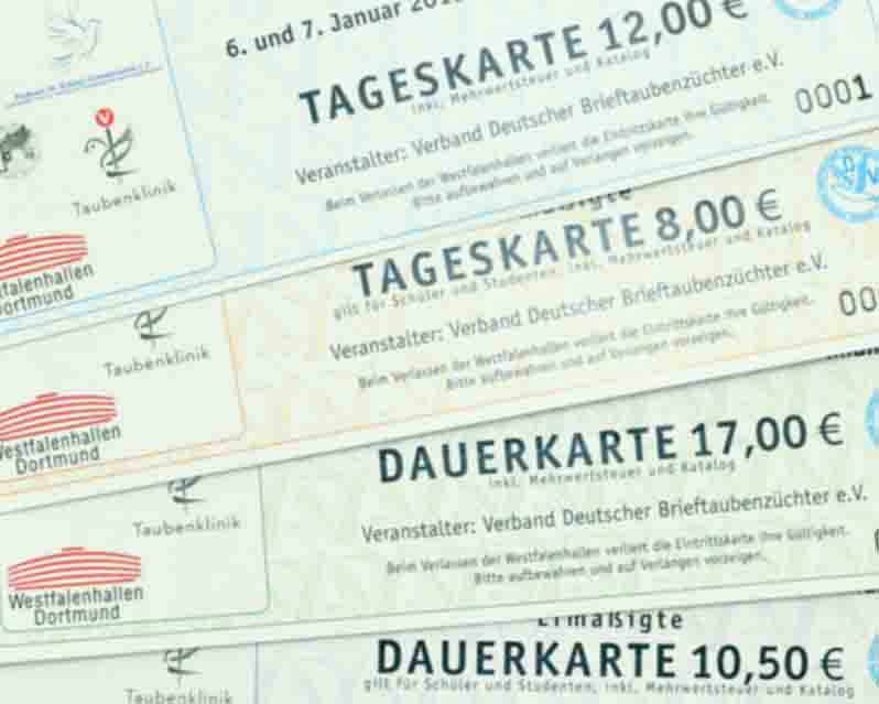 Dba Tickets Vorverkauf Verband Deutscher Brieftaubenzüchter Ev